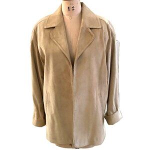 Vintage 90s minimalist leather suede Danier tan jacket